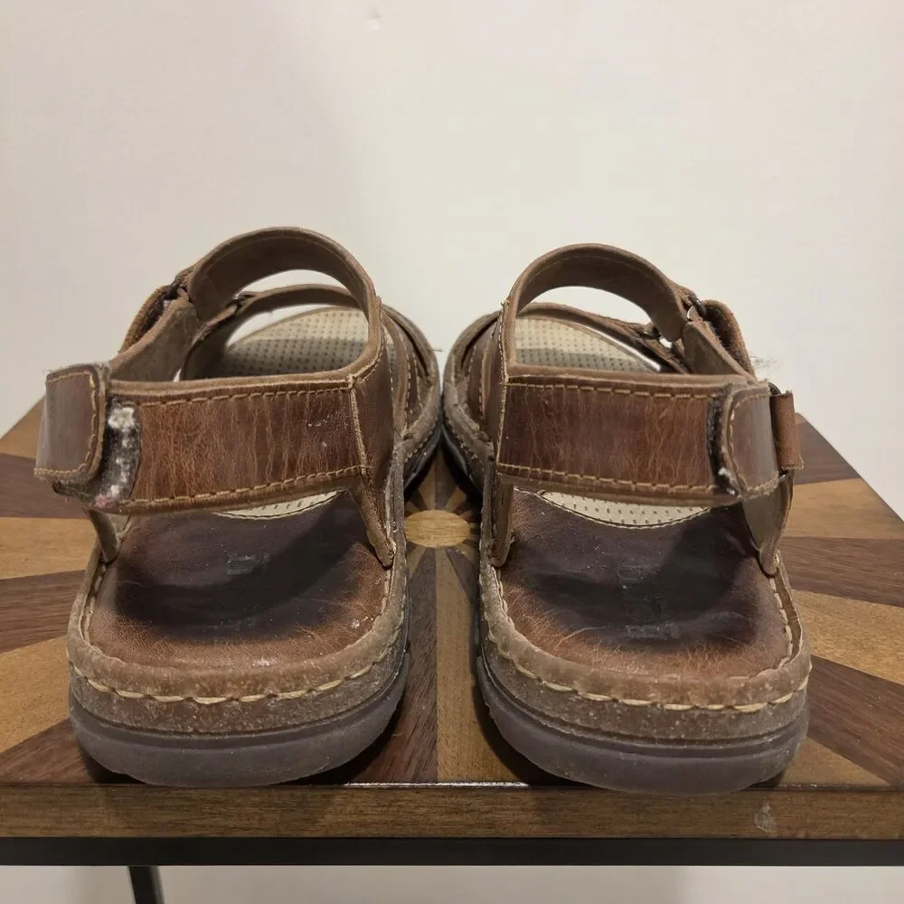 Born Custer Sandals US 11 Men Slingback Brown Leather Fisherman Dad Indie H61206